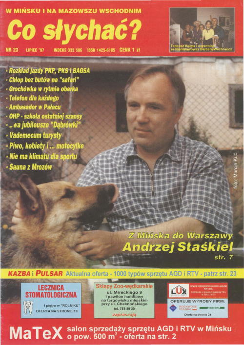 Okładka gazety Co słychać? - nr 7 (23) 1997